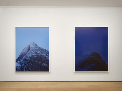 A study of blue mountains, exhibition view. Courtesy of Lehmann Maupin