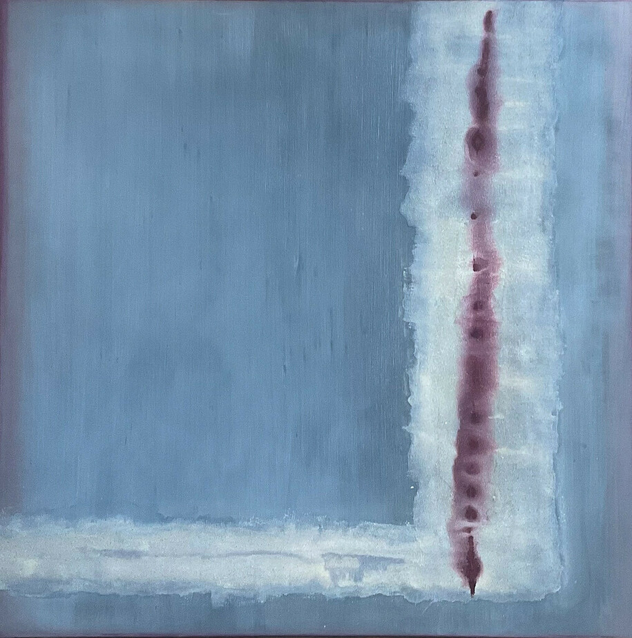 Laura Manuel, Sanctuary, Acrylic and Sand on Canvas 48 x 48"