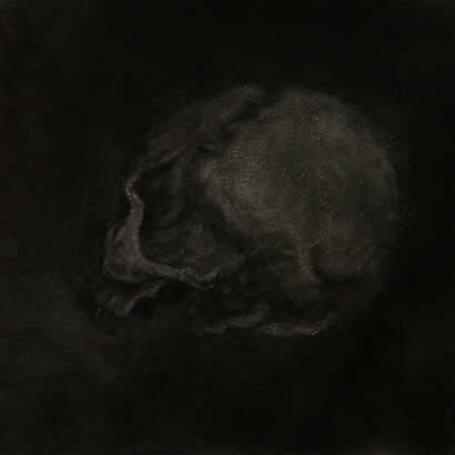 Dror Ben Ami, Untitled (Skull I), 2015, Charcoal on paper, 170 x 120 cm