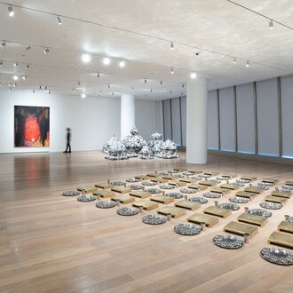 Subodh Gupta, एक मुट्ठी आसमान (A fistful of sky), exhibition view. Courtesy of Nature Morte 