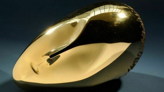 Constantin Brancusi, La Muse Endormie, 1923-2010, polished bronze, 7 3/8 x 10 1/4 x 6 1/8
inches, edition of 8. Photography by Harald Gottschalk © Artists Rights Society (ARS) New York/ADAGP, Paris. Courtesy of the Brancusi Estate and Paul Kasmin Gallery.