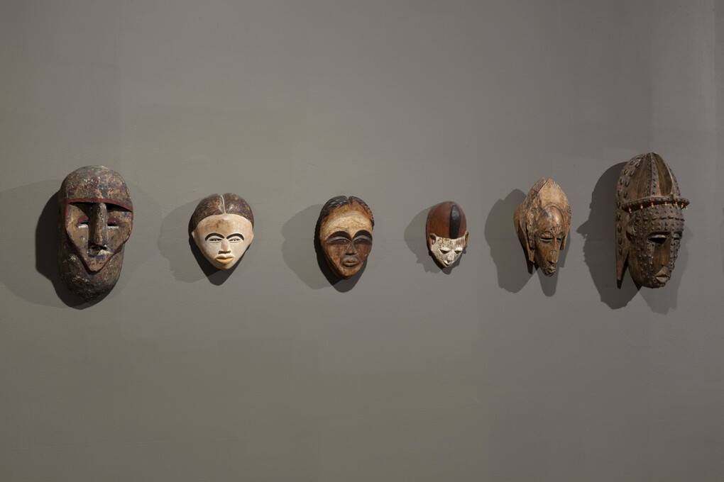 African masks, 19th and 20th century, The Anthony Quinn Collection. Photo by John
Berens.