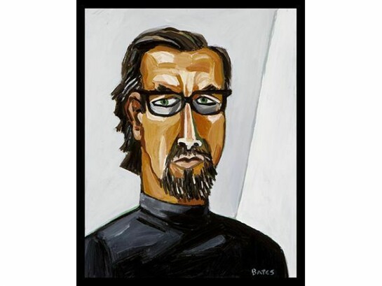 David Bates, Self Portrait, Winter, 2009, oil on panel, 14 x 11 inches