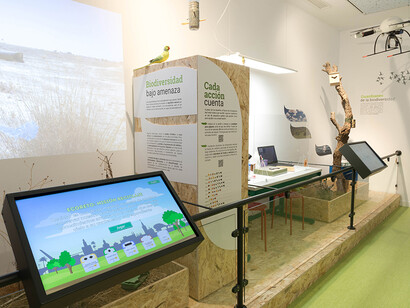 Andalucía laboratorio de biodiversidad, vista de exhibición. Cortesía de Casa de la Ciencia