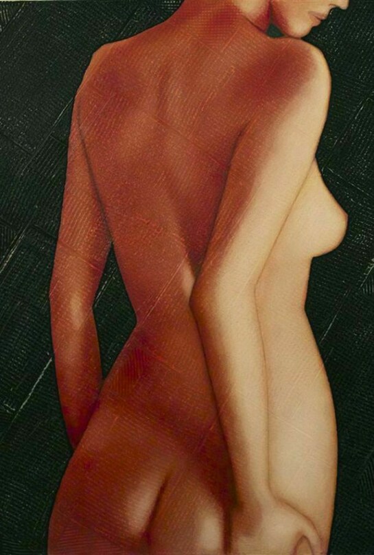 Steven Cary, Eisenhower Nude #1, Acrylic & Oil on Canvas, 48" x 36" x 1.5"