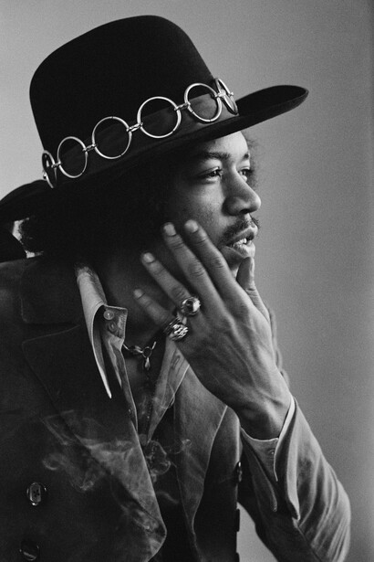 Baron Wolman, Jimi Hendrix, Gelatin silver print, 50.8 x 61 cm, © Baron Wolman _ Iconic Images