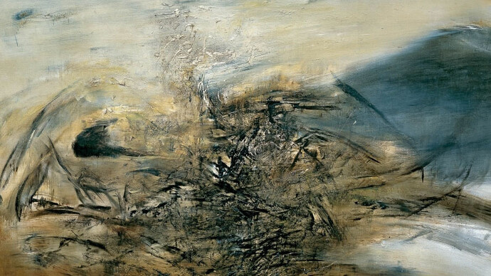Zao Wou-Ki, Hommage à Edgar Varèse - 25.10.64, 1986. Courtesy of Musée d'Art moderne de la Ville de Paris