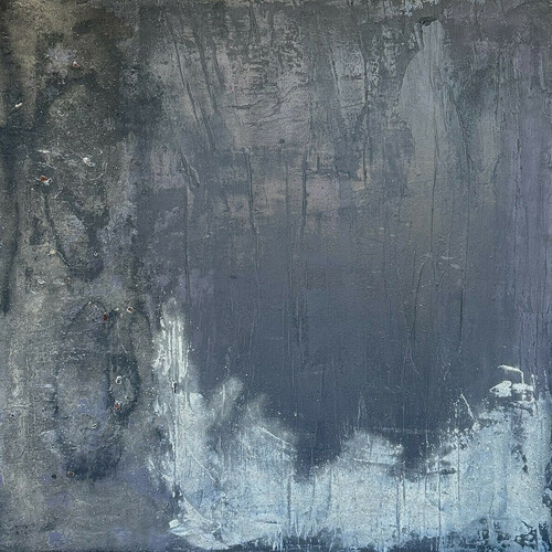 Laura Manuel, Wood Sand and Stone, Mixed Media 48 x 48”/2023
