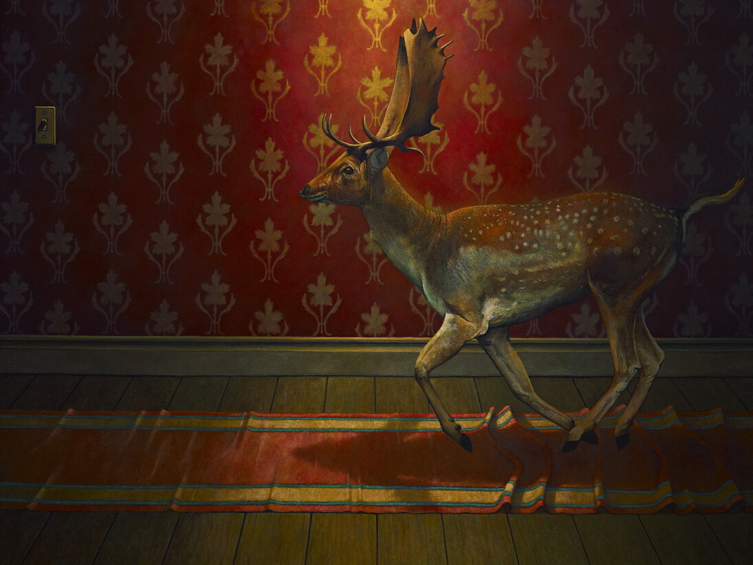 Gavin Watson, Buck Passing, oil on canvas, 50 x 40 in, photo by John Donoghue