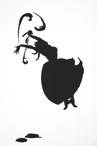 Kara Walker (Stockton, California 1969) Cut 1998; cut paper; 223.5 x
137.2 cm
Minneapolis, Walker Art Center. Gift of Donna MacMillan, 2013
© Kara Walker