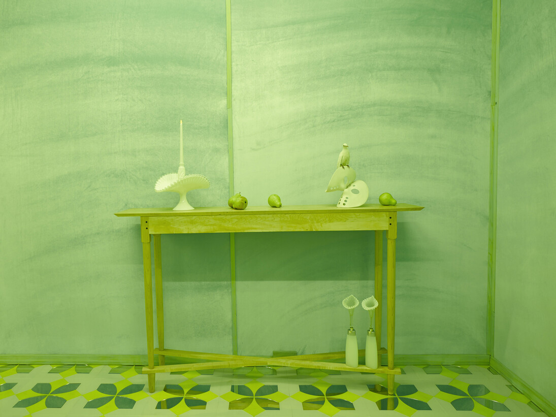 Installation view of Alex Da Corte, Die Hexe, 2015. Photo by John Bernardo, Courtesy of Luxembourg & Dayan, New York.