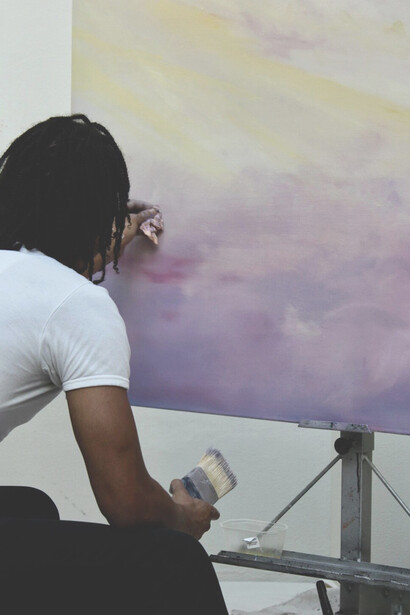 De Rrusie, as an artist in residence at the hotel De L'Europe in Amsterdam