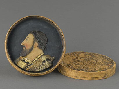 Ritratto di Francesco I in scatola di cuoio