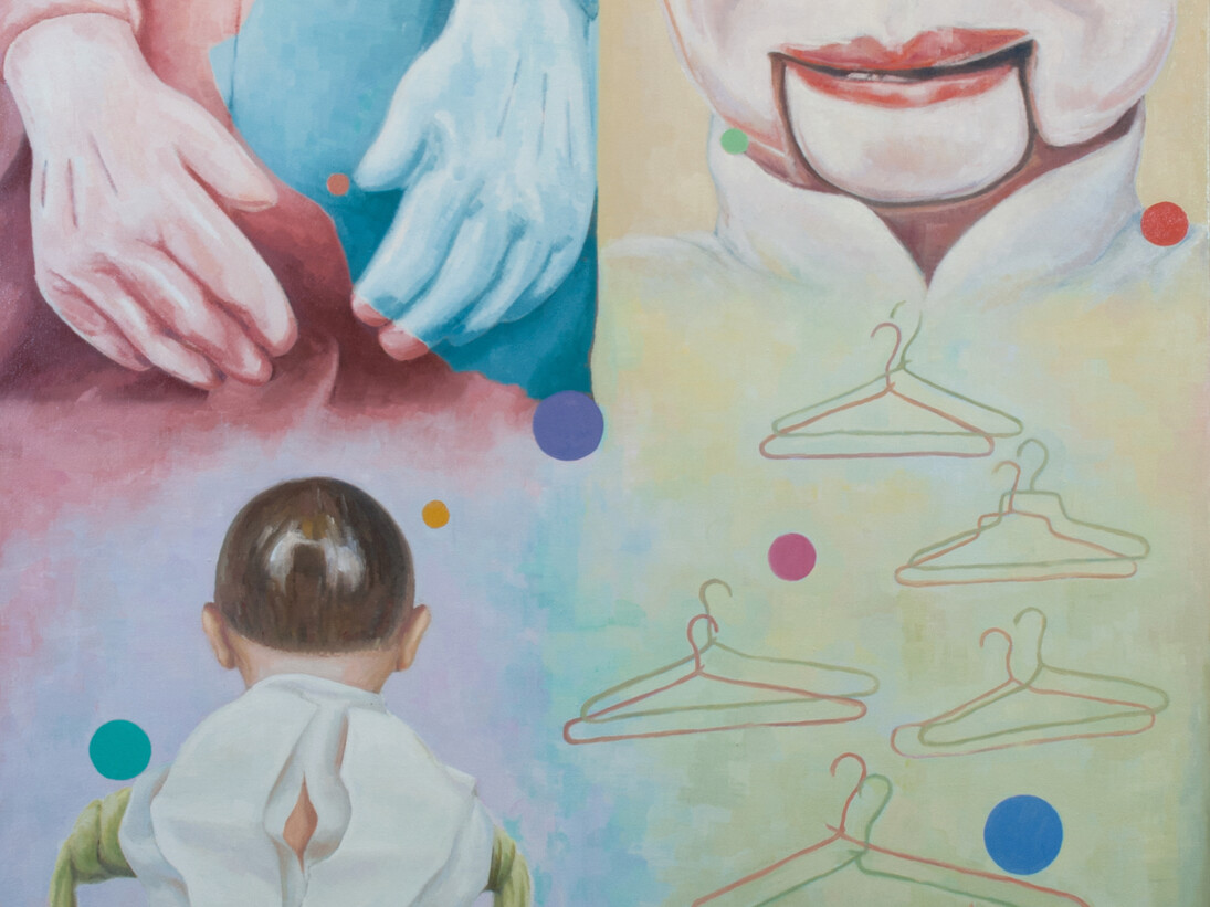 Chema Cobo, Speak spook, 2014, Óleo sobre lienzo, 159 x 157 cm. Courtesy of Miguel Marcos gallery