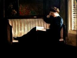Countess of Wolfenbach reading in her study