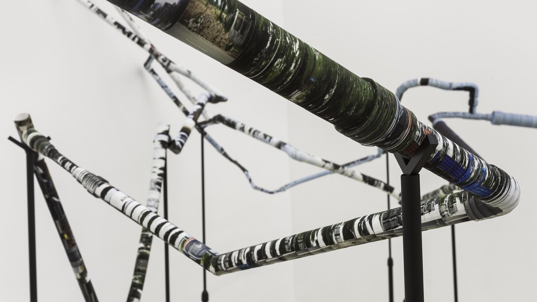 Guo Hongwei, The Path of the Metaphorist, PVC pipes and digital inkjet photo collage