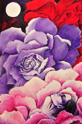 Anna Rita Alatan, Moonlight, Acrylic on Canvas, 47" x 39.5"