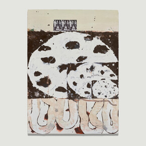 Shane Tolbert, Your Generation, 2020. Acrylic, ink, and collage on canvas, 66 x 48 inches. Courtesy of McClain Gallery