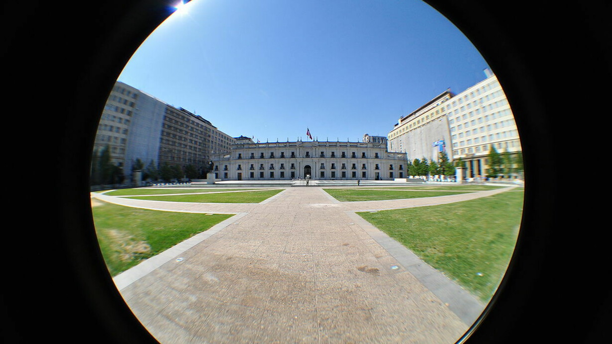 Il Palacio de La Moneda, residenza ufficiale del Presidente della Repubblica del Cile, Santiago del Cile, Cile