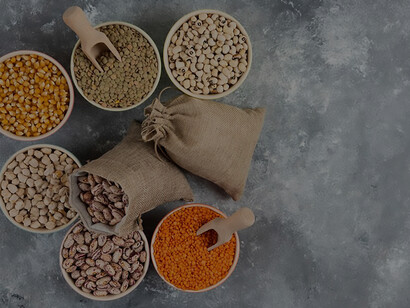 Different type of raw  dals composition on marble table surface