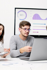 Collaborative efforts drive innovation as our team analyzes data trends, showcasing the essential role of information systems in strategic decision-making