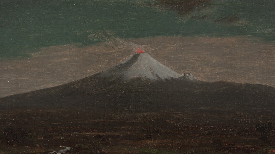 Frederic Edwin Church, Cotopaxi at night, viewed from the Hacienda San Agustin, Ecuador (detail), September 1853. Courtesy of DIA