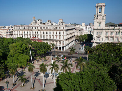 Vista aérea del Parque Central de La Habana, Cuba