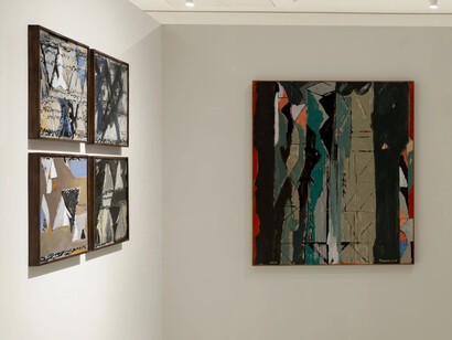 Sibaprasad Karchaudhuri, The river in the sky, exhibition view. Courtesy of Emami Art 