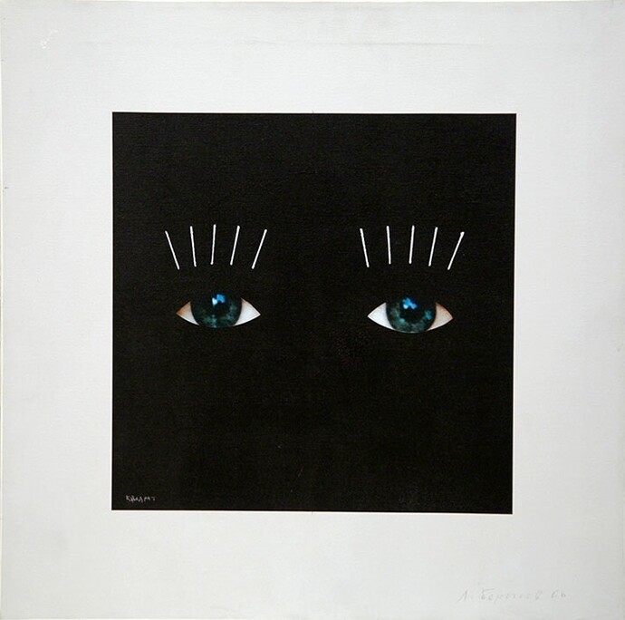 Leonid Borisov, Black Square with a Human Face,
2006, mixed media, 90 x 60 cm, courtesy of Gallery Elena Shchukina