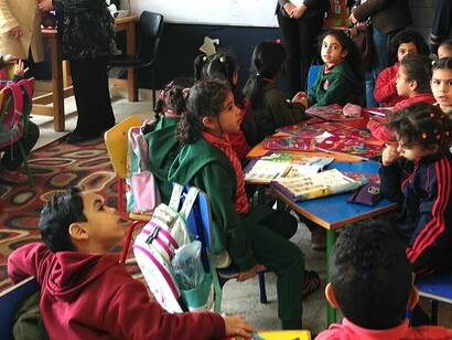 A kindergarten class in Cairo, featuring the new Education 2.0 books, Egypt