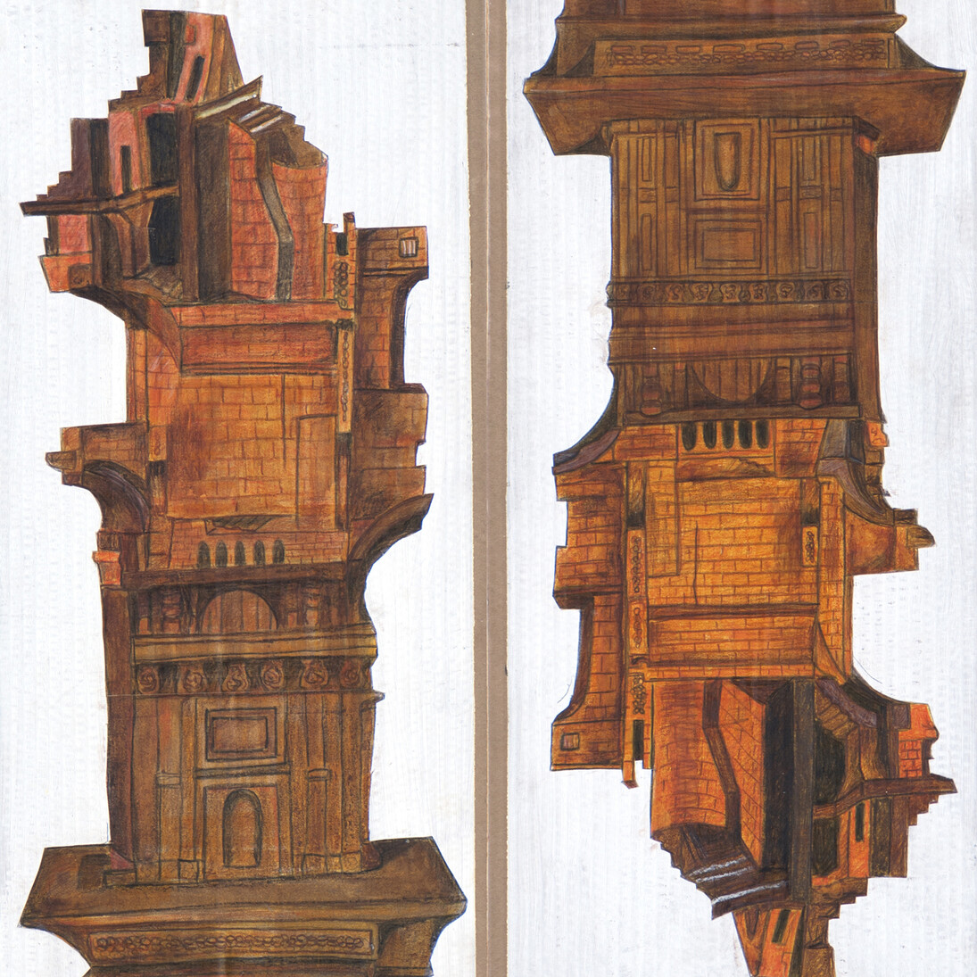 Saint Paul Décollage/Atterissage, collage sur carton, 55 x 53 cm, 2014