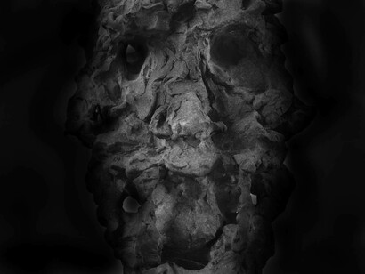 Dr Gindi's sculpture entitled "Terrified" which is a part of her "Fractured Reality" series