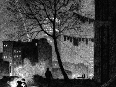 Martin Lewis (1881 – 1962). "Árbol, Manhattan". 1930. El Museo de Brooklyn, Nueva York, EE.UU.