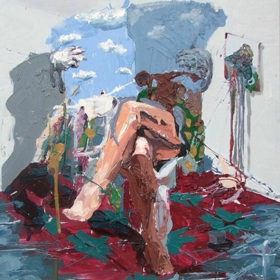 Alessandro Passaro, Il cielo sopra Berlino, sconti! olio su tela, 100 x 100, 2012