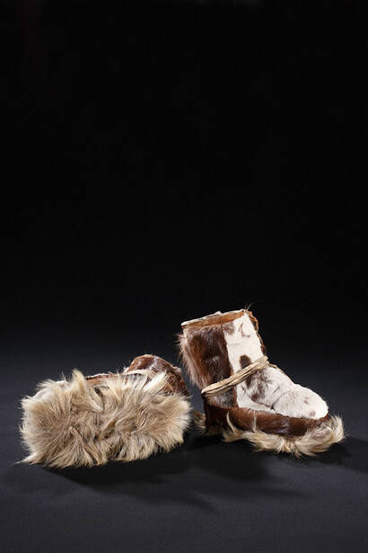 Siberian Fur-Soled Shoe. Chukchi, Chukchi Pennisula, Siberia, Russia, late 1980s