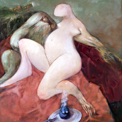 Dorothea Tanning, Un tissu de songes (Web of Dreams), 1973-93, Oil on Canvas, © The Estate of Dorothea Tanning; Courtesy The Dorothea Tanning Foundation and Alison Jacques Gallery, London; Photography Michael Brzezinski