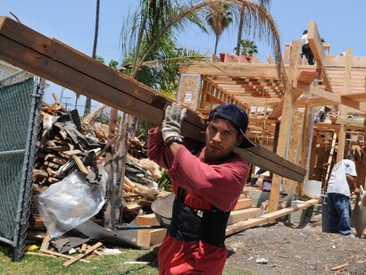 Trabajador de la construcción en Estados Unidos