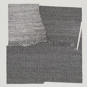 Toulu Hassani, untitled, mechanical pencil, oil on canvas, 2016, 61 x 43 cm / (Sammlung des Bundes, Bonn), © Foto: Volker Crone. 