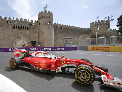 La Ferrari sul circuito di Baku