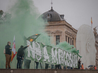 Manifestation à Madrid (Espagne) contre l'accord commercial entre l'Union européenne et le Mercosur