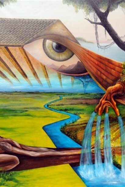Eduardo Rodriguez, Recuerdos (Memories), Acrylic & Oil on Canvas, 51" x 38"
