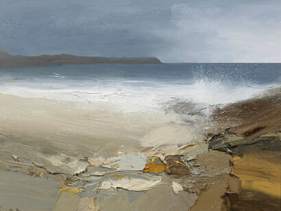Chris Bushe RSW, Rocks, Sand and Sea Spray, Saligo Bay