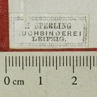 Label of the bookbinder H. Sperling in Leipzig, used for provenance research by the Joint Library Network