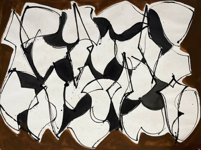 David Hayes, Study for screen sculpture horizontal, gouache on paper, 30x22.25 in