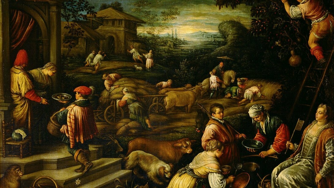 "Verano (Junio, julio, agosto)", óleo sobre lienzo, Francesco Bassano, 1590