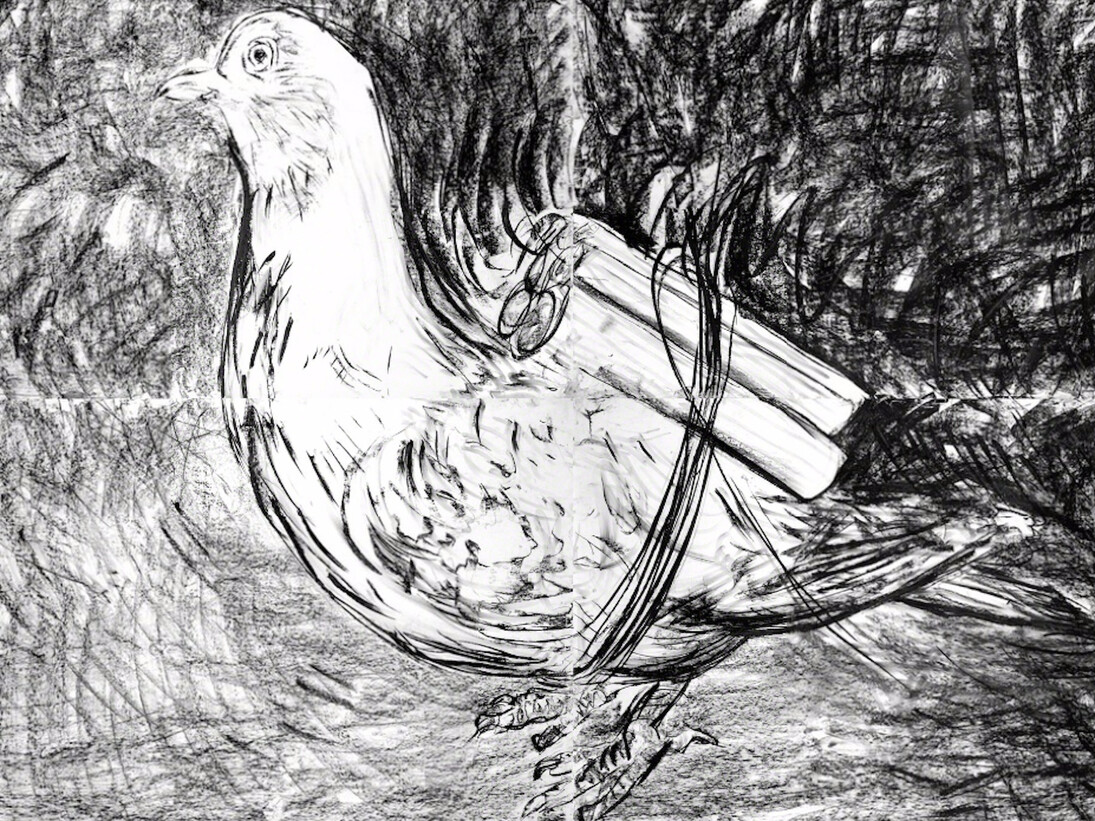 Adel Abdessemed, Pigeon, 2016. Courtesy of Cahiers d'Art