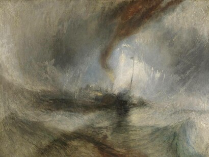 J. M. W. Turner, Tempesta di neve. Battello a vapore al largo di Harbour's Mouth, olio su tela, 1842, Tate Britain, Londra, UK