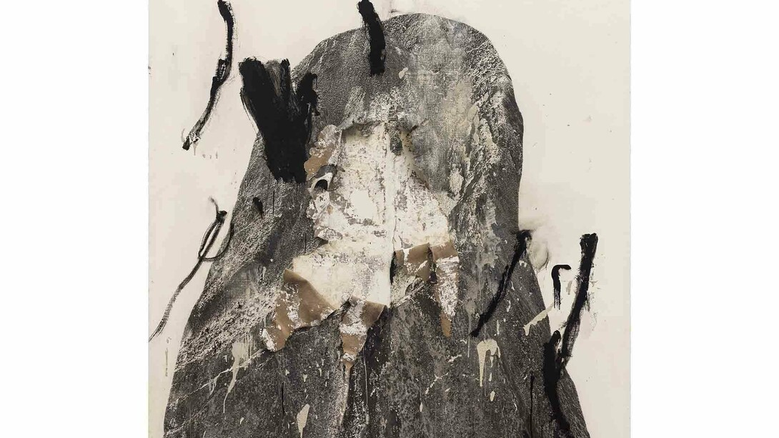 Shang Yang 《剩山图》- 7 (Carte de Montagne Gauche 7), 2014, Mixed media on canvas, 360 x 290 cm (141 3/4 x 114 1/8 in.), Courtesy Galerie Nathalie Obadia, Paris/Bruxelles