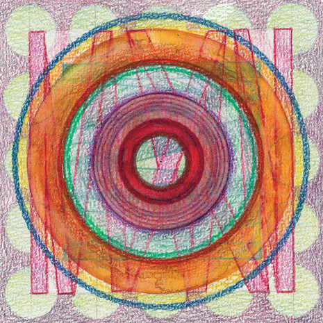 Magical night #6, coloured pencil on paper, 13 x 13 cm, Mark Weighton, 2011