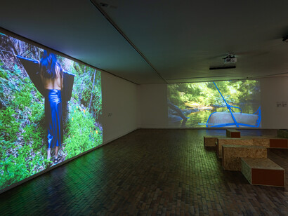 Seba Calfuqueo, Antü ñi kuram [Sun’s egg], exhibition view. Courtesy of MAMBO